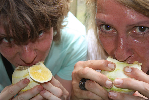 Jannet en Simone houden van sinaasappels...